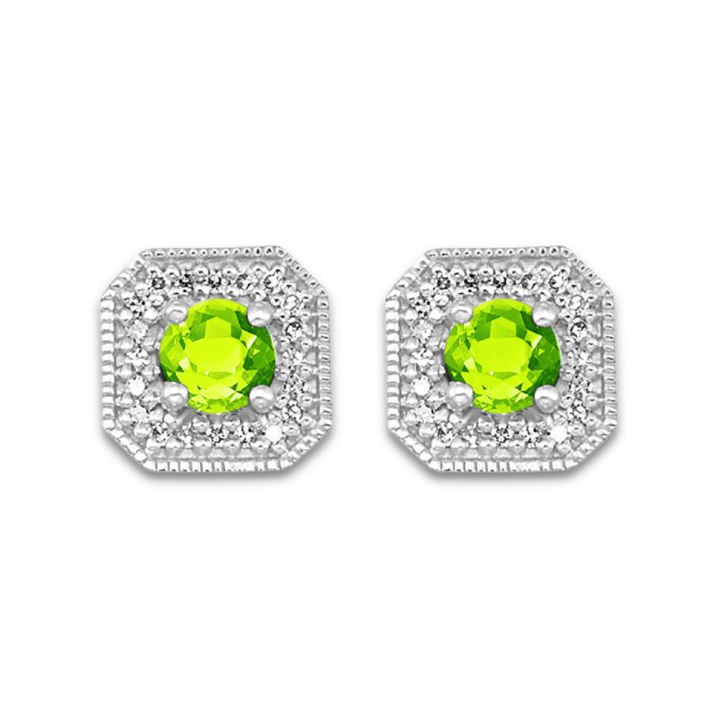 Peridot & Diamond Earrings