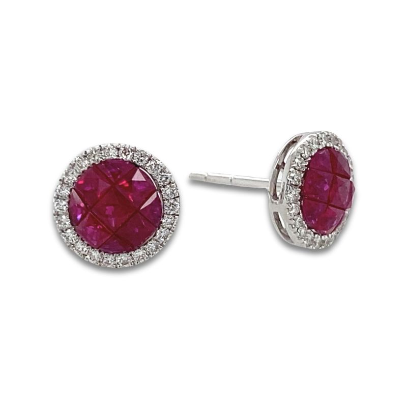 Ruby & Diamond Stud Earrings