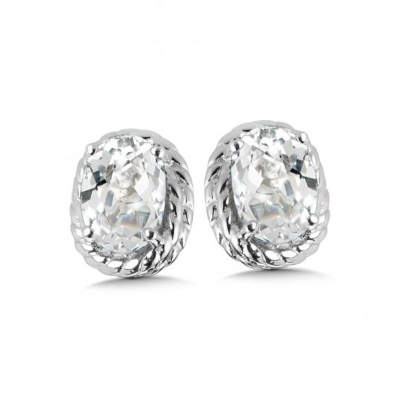 April Birthstone Stud Earrings