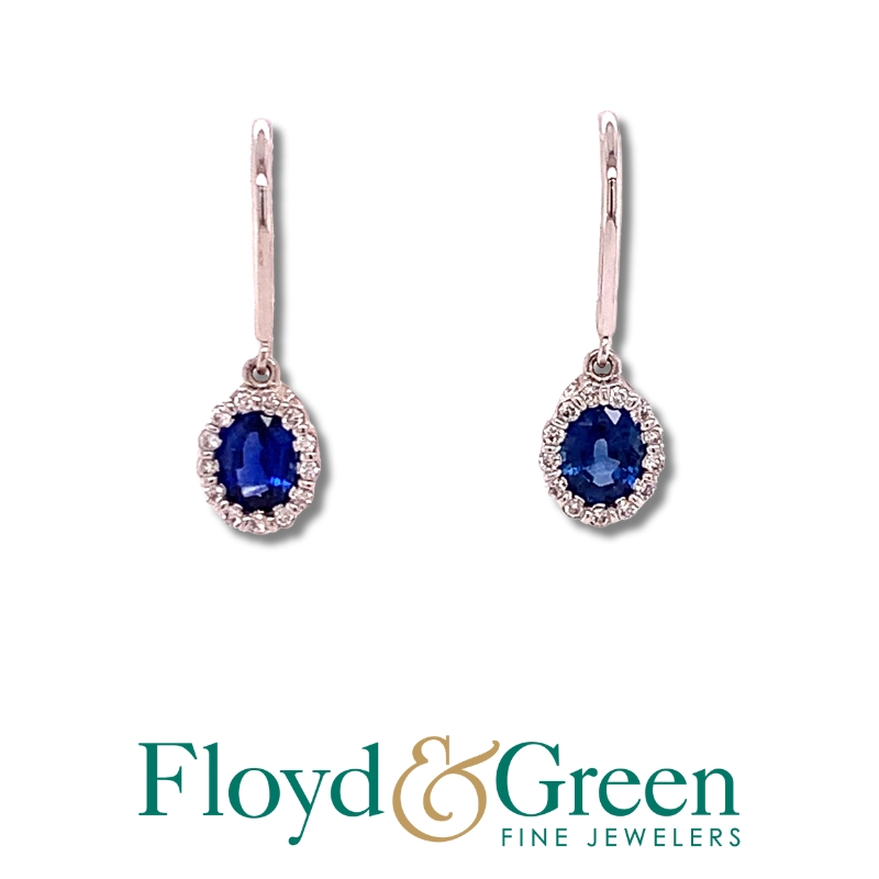 Diamond & Sapphire Drop Earrings