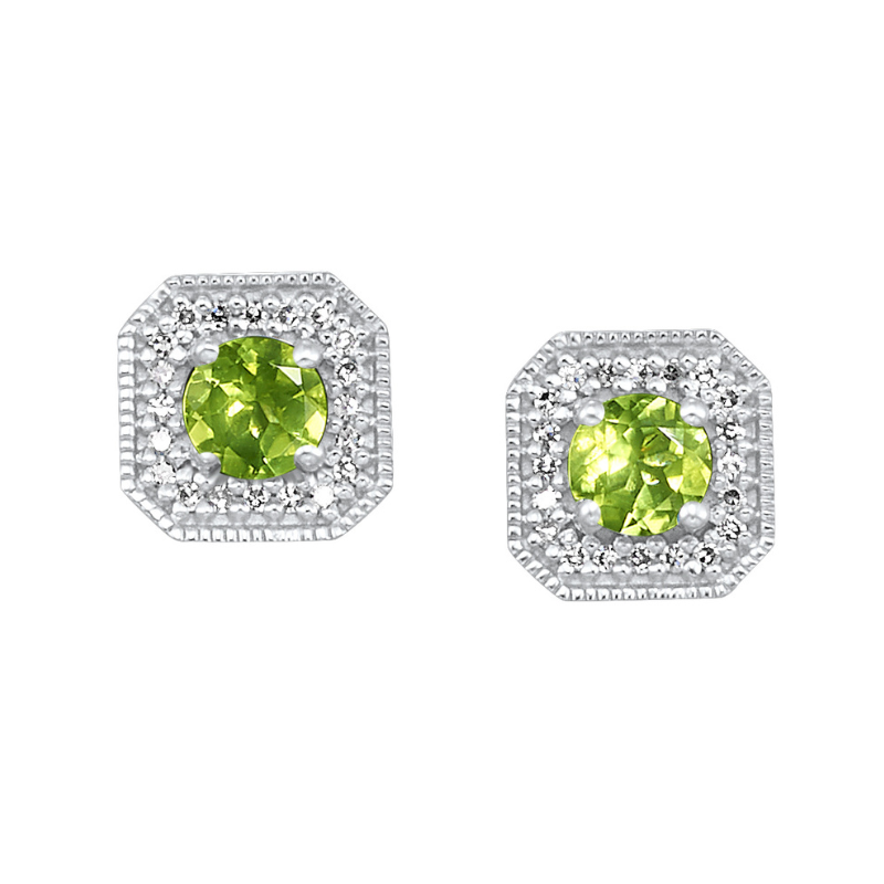 Peridot & Diamond Earrings