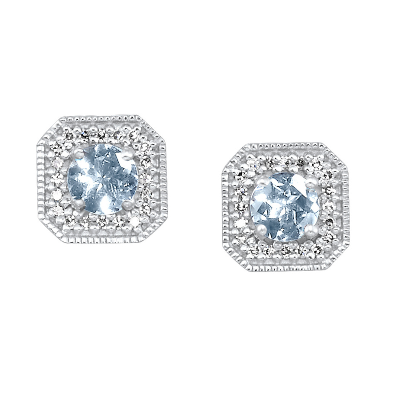 Aquamarine & Diamond Earrings