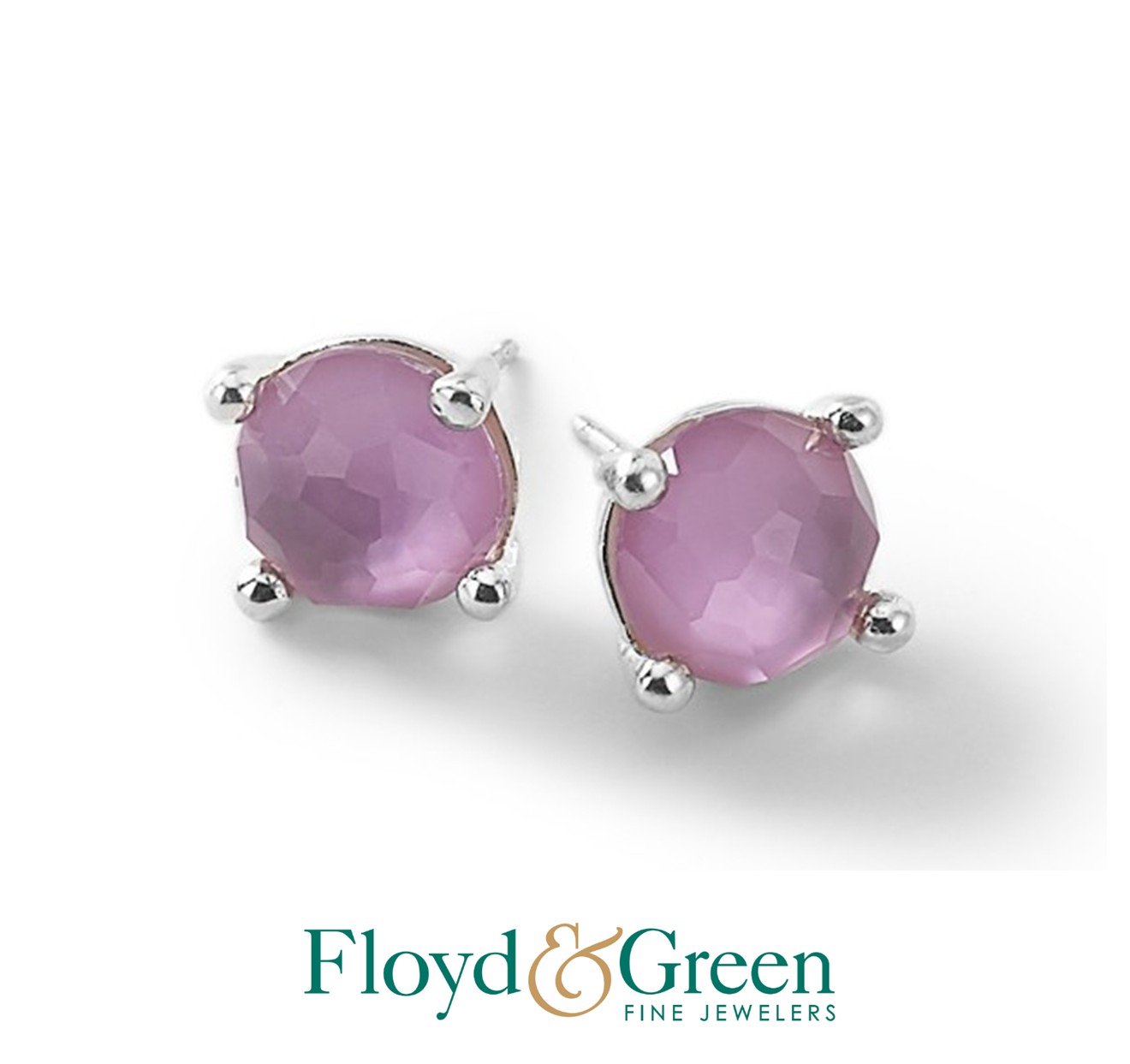 Ippolita Sterling Silver Wonderland Mini-Stud Earrings In Azalea Doublet