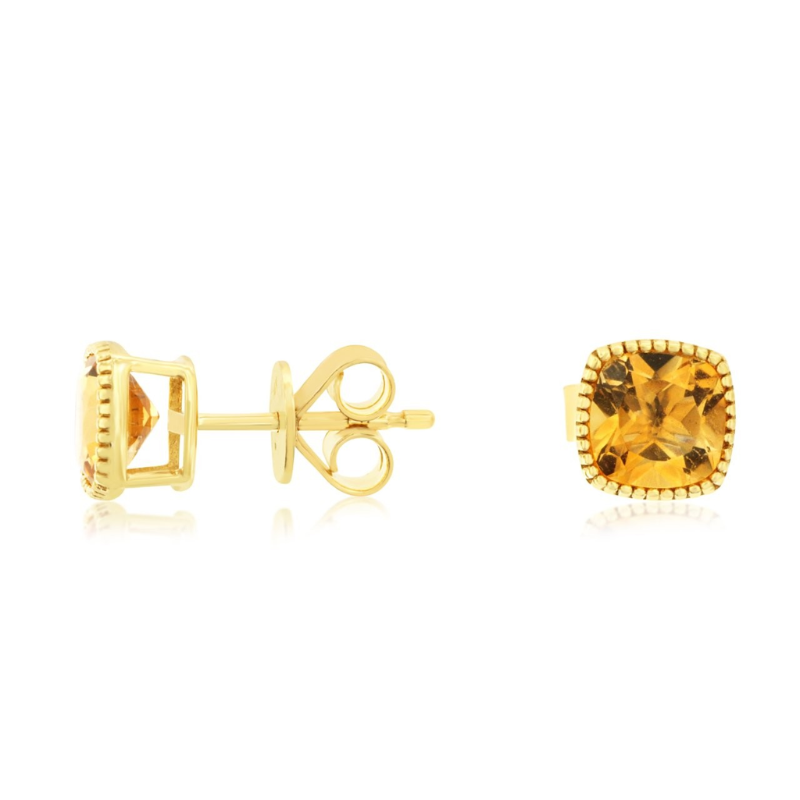 14KY citrine 1.8ctw stud earrings