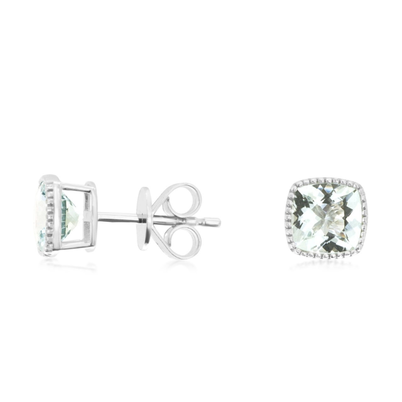 14KW aqua 2.25ctw stud earrings