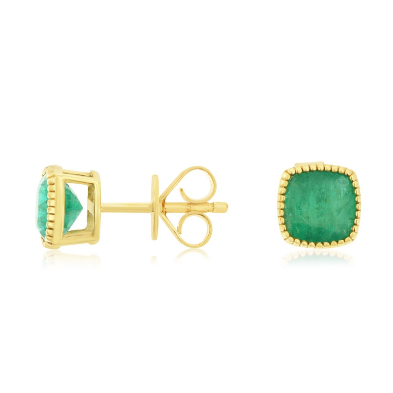 14KY emerald 1.7ctw stud earrings
