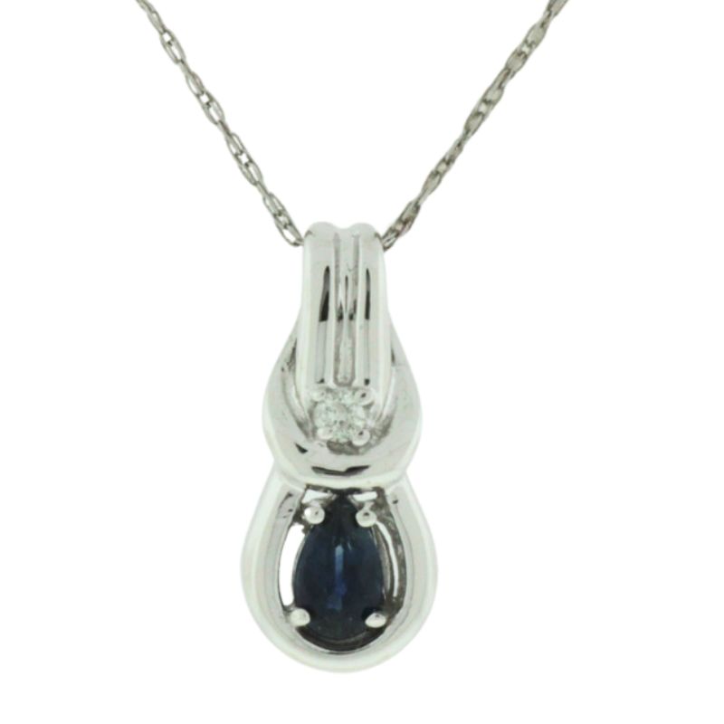Sapphire & Diamond Knot Pendant Necklace