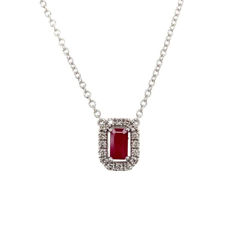 Ruby & Diamond Pendant Necklace