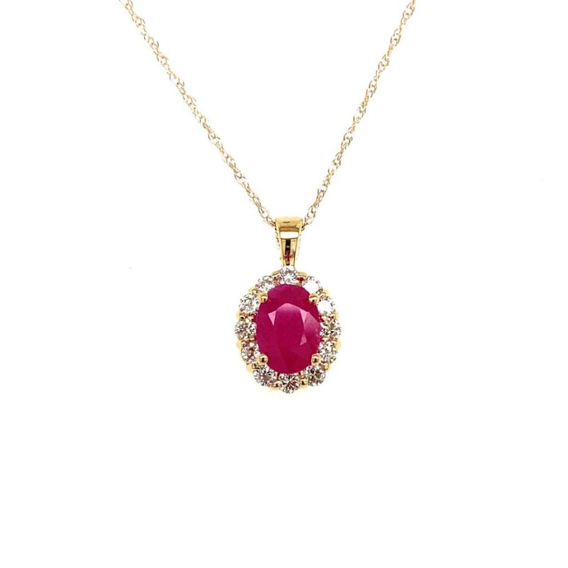 Ruby & Diamond Pendant Necklace