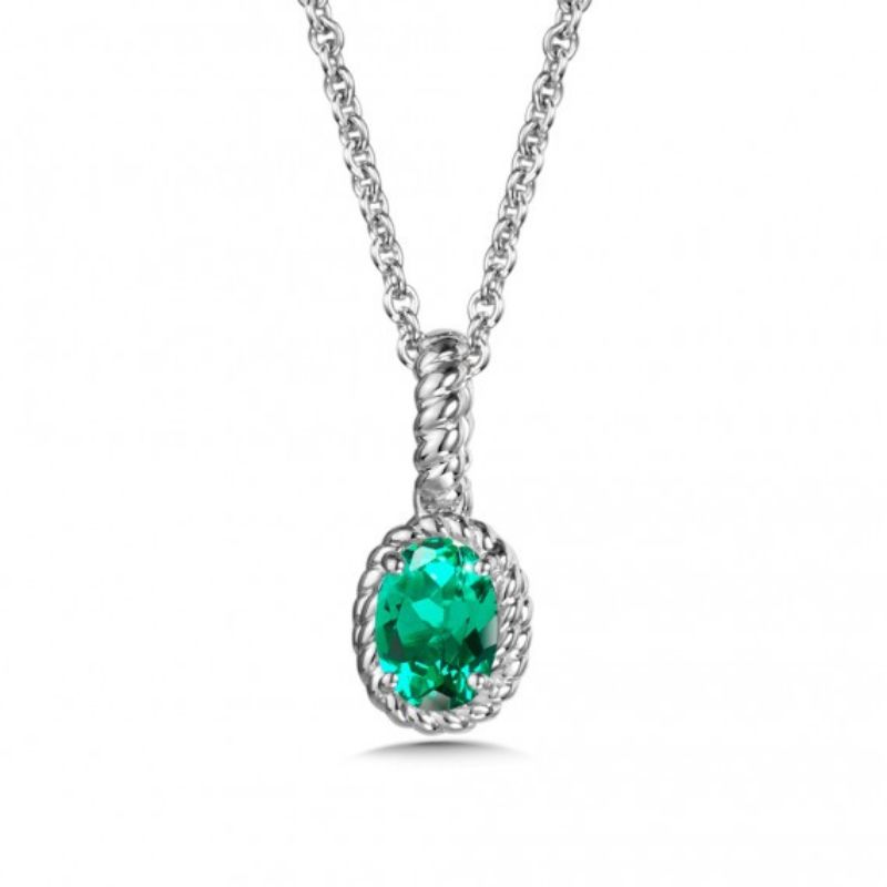 May Birthstone Pendant Necklace