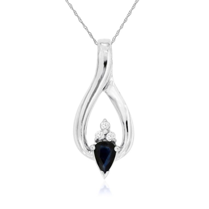 Sapphire & Diamond Pendant Necklace