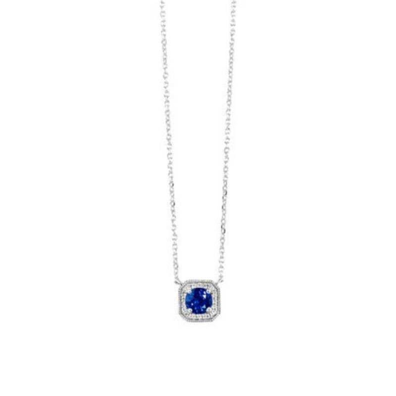Sapphire & Diamond Pendant Necklace - 001-230-05279