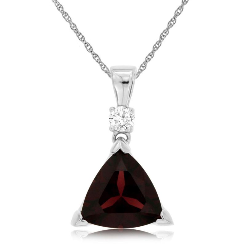 Garnet & Diamond Pendant Necklace