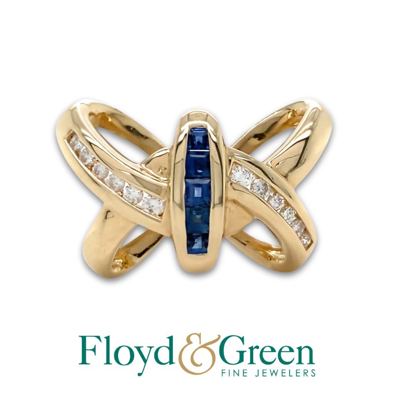 Sapphire & Diamond Slider Pendant