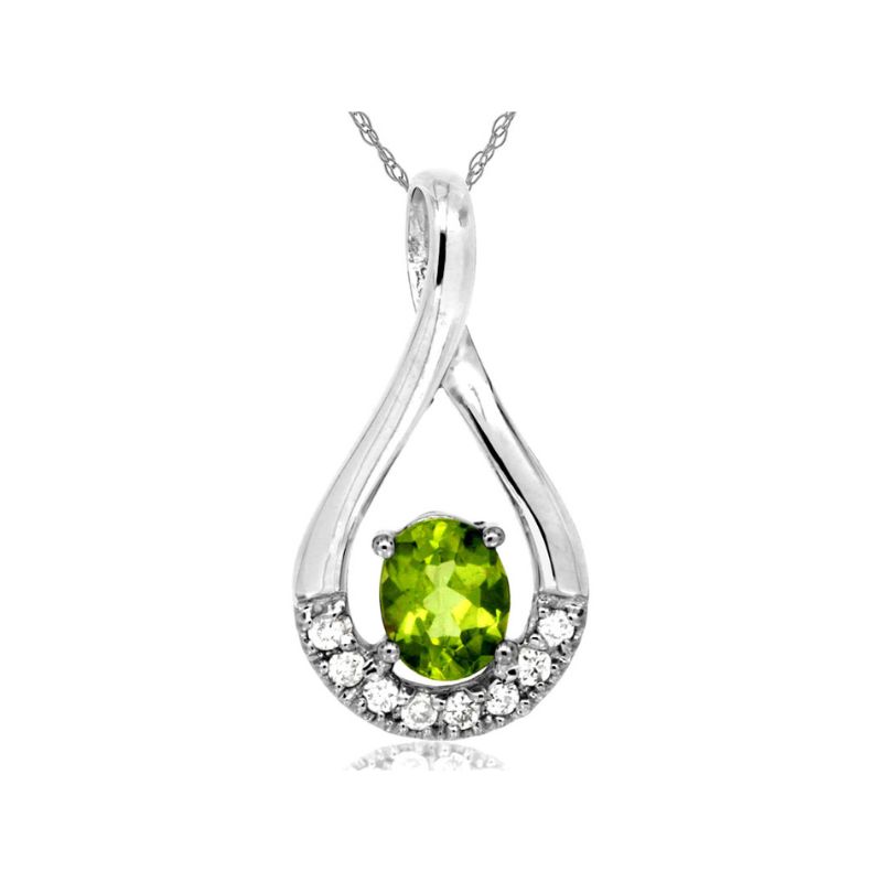 Peridot & Diamond Loop Pendant Necklace