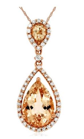 Morganite & Diamond Pendant Necklace