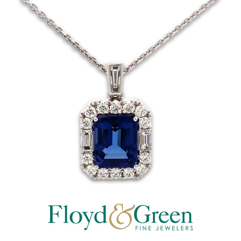 Tanzanite & Diamond Halo Pendant