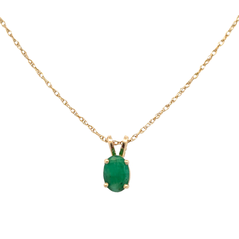 Emerald Solitaire Pendant