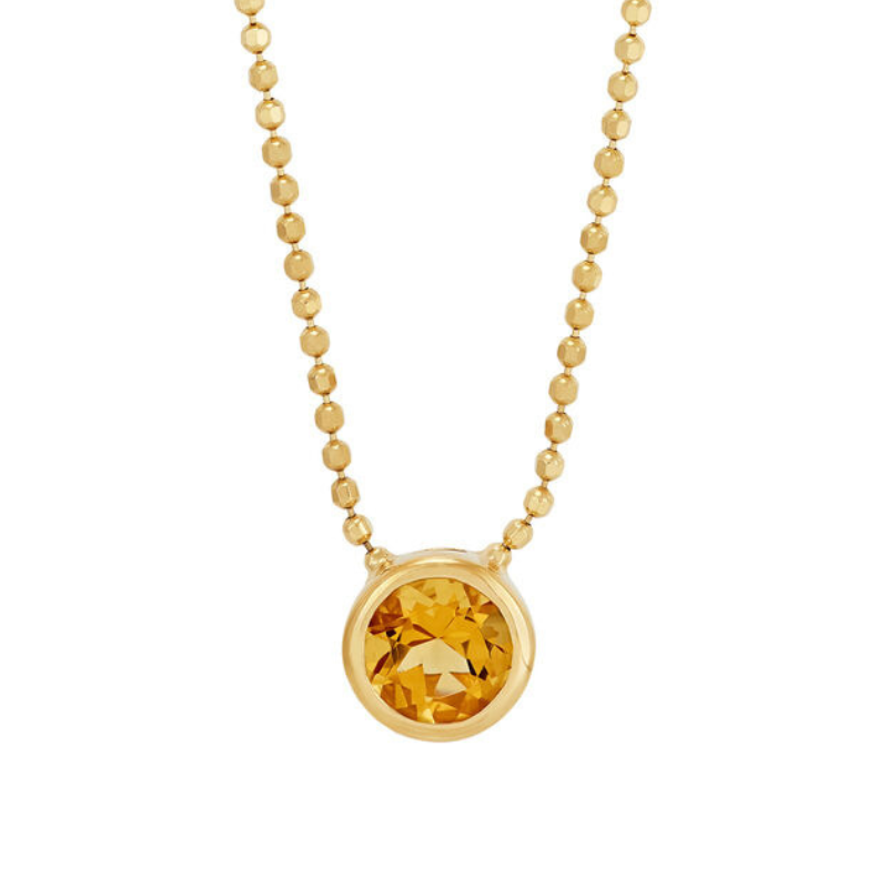 18 14KY Bezel Set Citrine .70ct Pendant