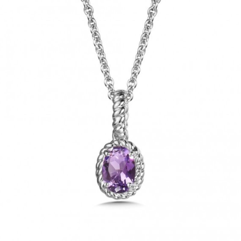 February Birthstone Amethyst Pendant Necklace
