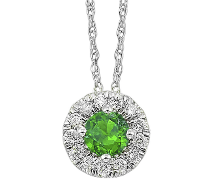 Emerald & Diamond May Brithstone Necklace