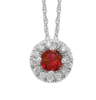 Garnet & Diamond January Birthstone Necklaces