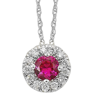 Ruby & Diamond July Birthstone Necklace