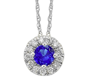 Sapphire & Diamond September Birthstone Necklace