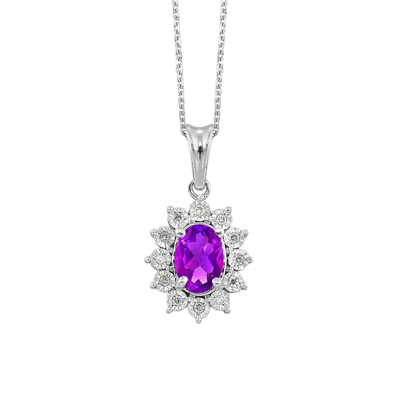 February Birthstone Pendant Necklace