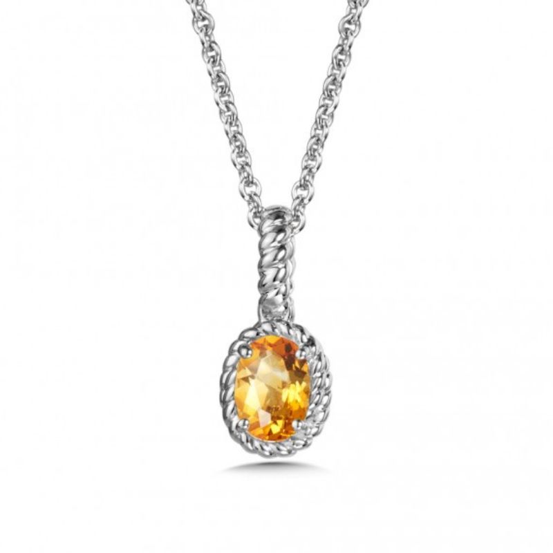 November Birthstone Citrine Pendant Necklace