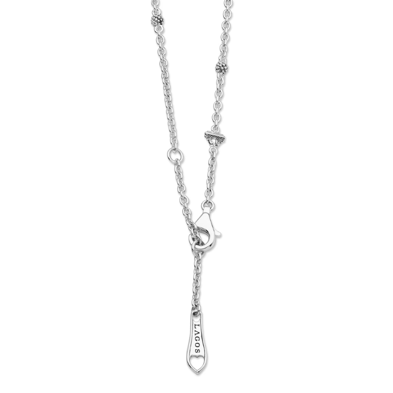 LAGOS Two-Tone Swiss Blue Topaz Oval Pendant Necklace