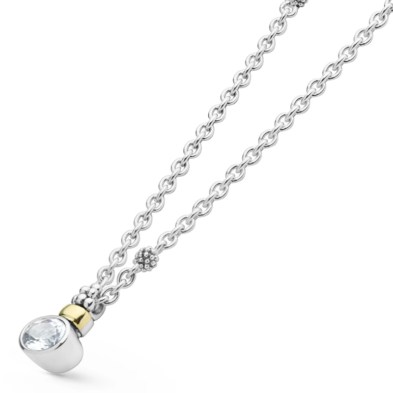 LAGOS Two-Tone White Topaz Pendant Necklace