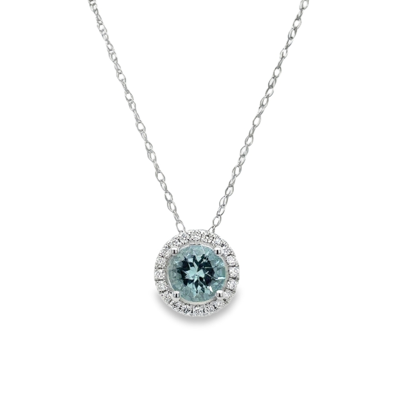 Aquamarine and Diamond Pendant