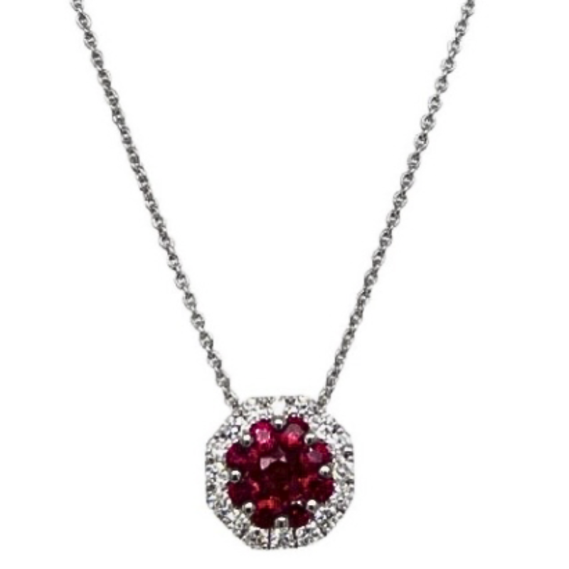 16 18KW ruby 0.64ctw and diamond 0.31ctw G-H/VS2-SI1 pendant