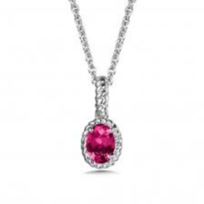 July Birthstone Created Ruby Pendant Necklace