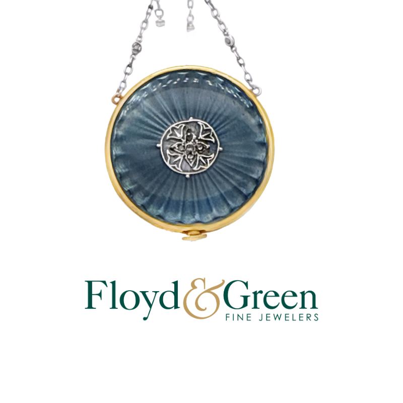 Antique Edwardian Enamel Pendant Watch Necklace