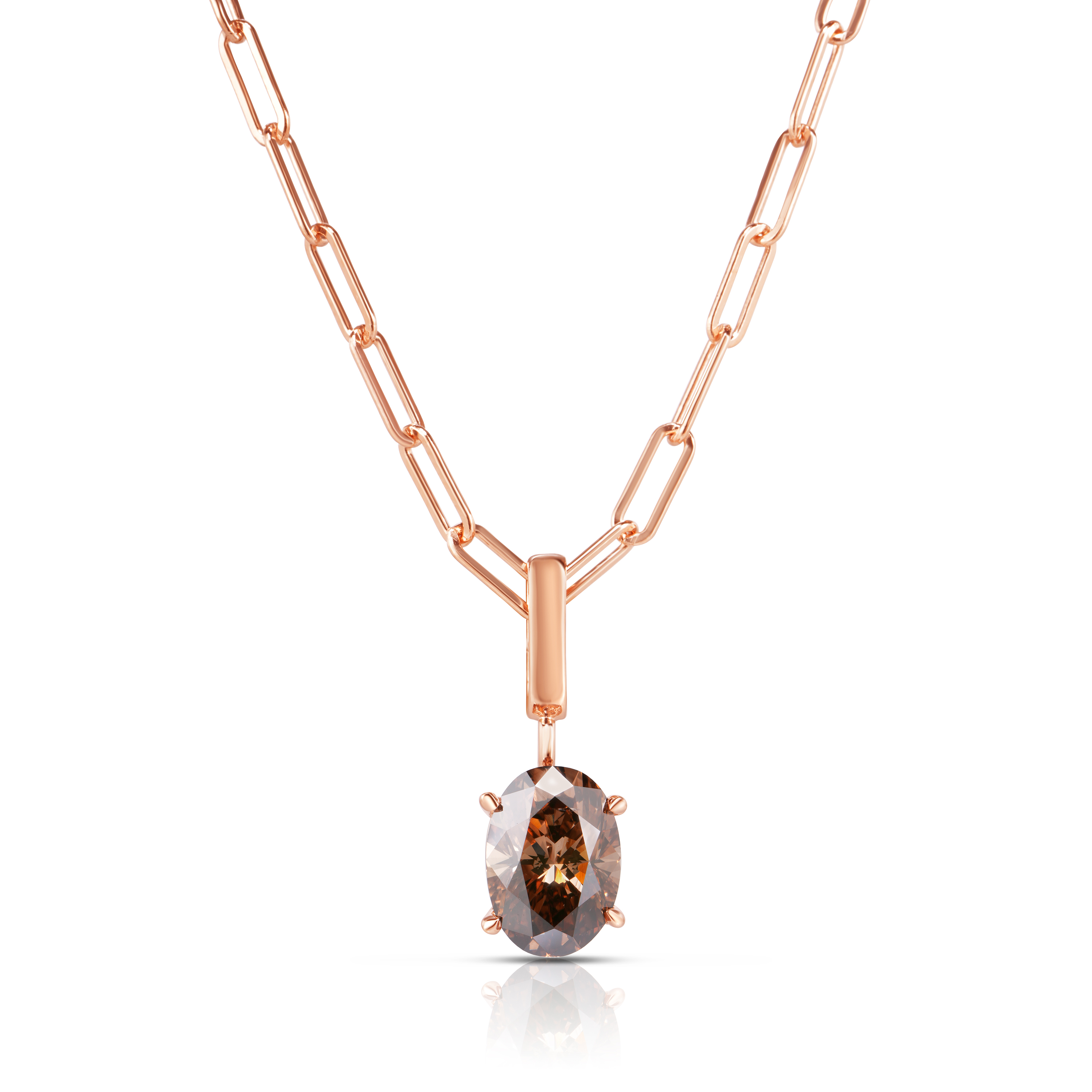 14K Rose Gold Diamond Pendant