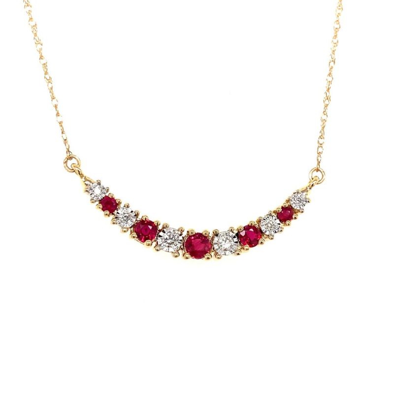 Ruby & Diamond Graduated Smile Necklace