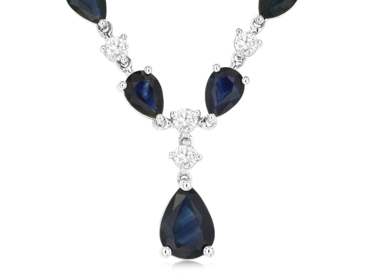 Sapphire & Diamond Drop Necklace