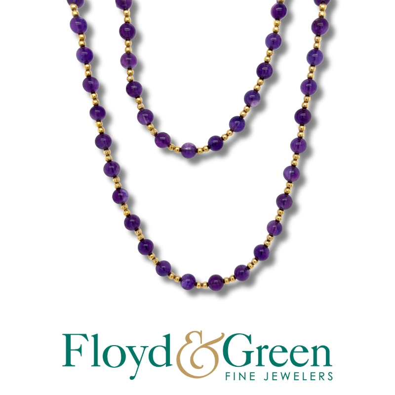 Amethyst & Gold Beaded Necklace