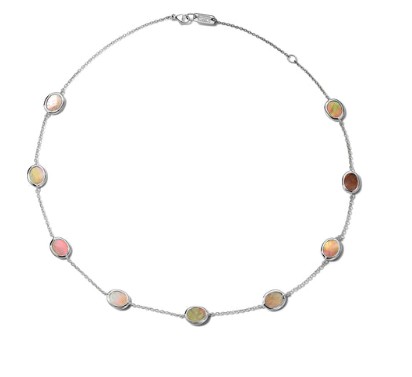 Short Brown Shell Rock Candy Confetti necklace