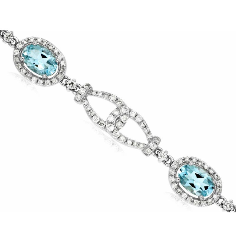 Aquamarine & Diamond Bracelet