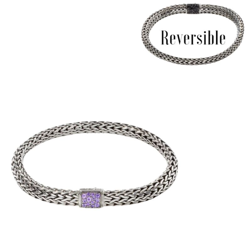 JOHN HARDY Reversible Classic Chain Black Sapphire and Amethyst Bracelet