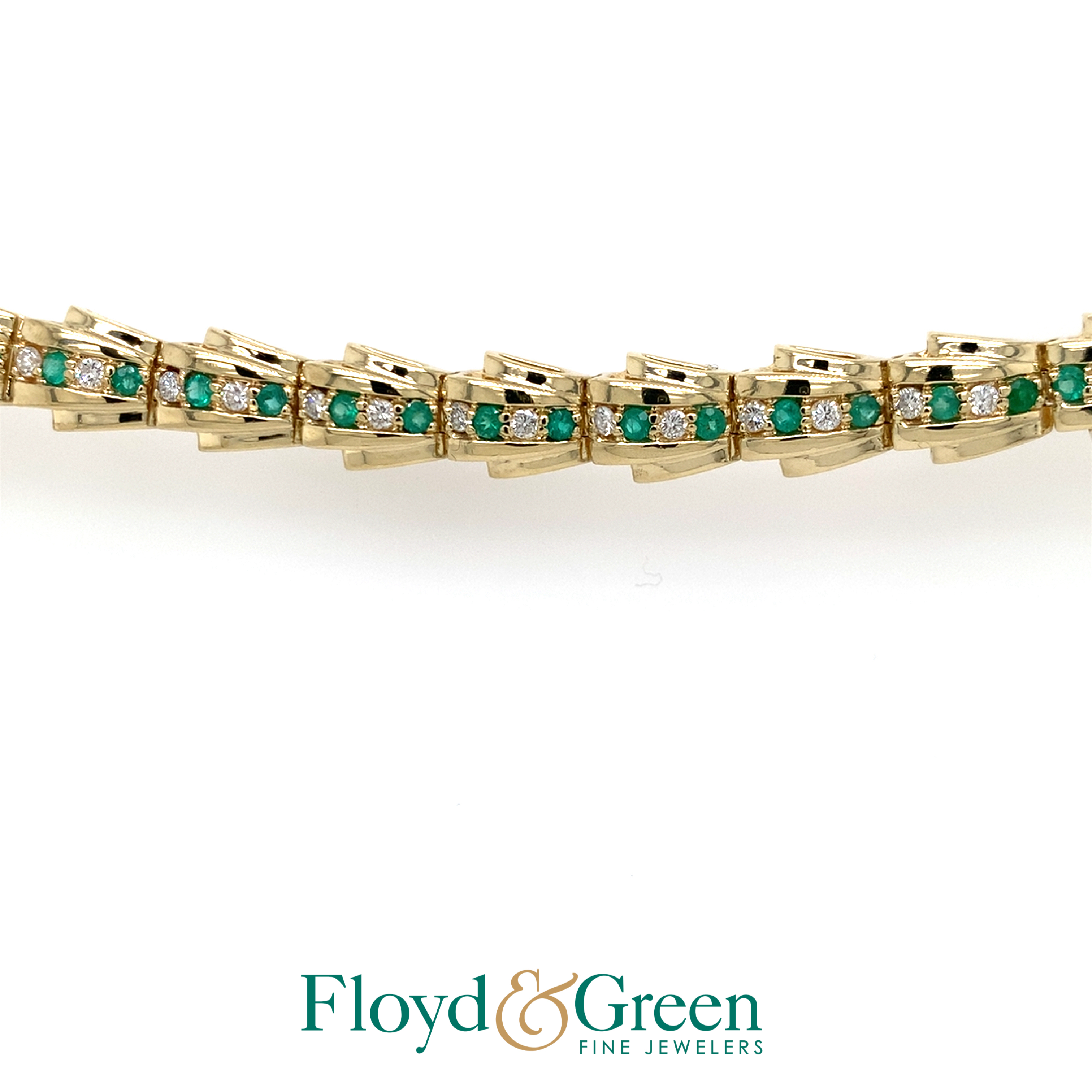 Diamond & Emerald Link Bracelet
