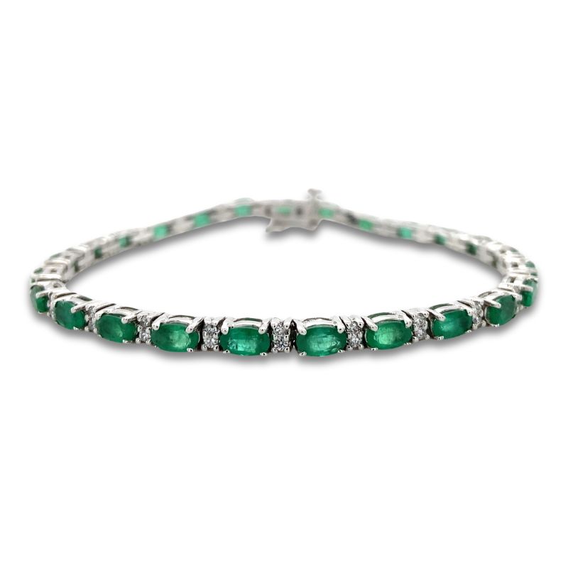 Emerald & Diamond Tennis Bracelet