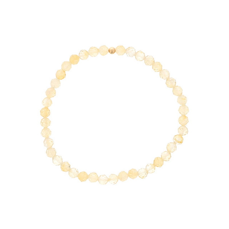 DEE BERKLEY Faceted Citrine Beaded Stretch Bracelet