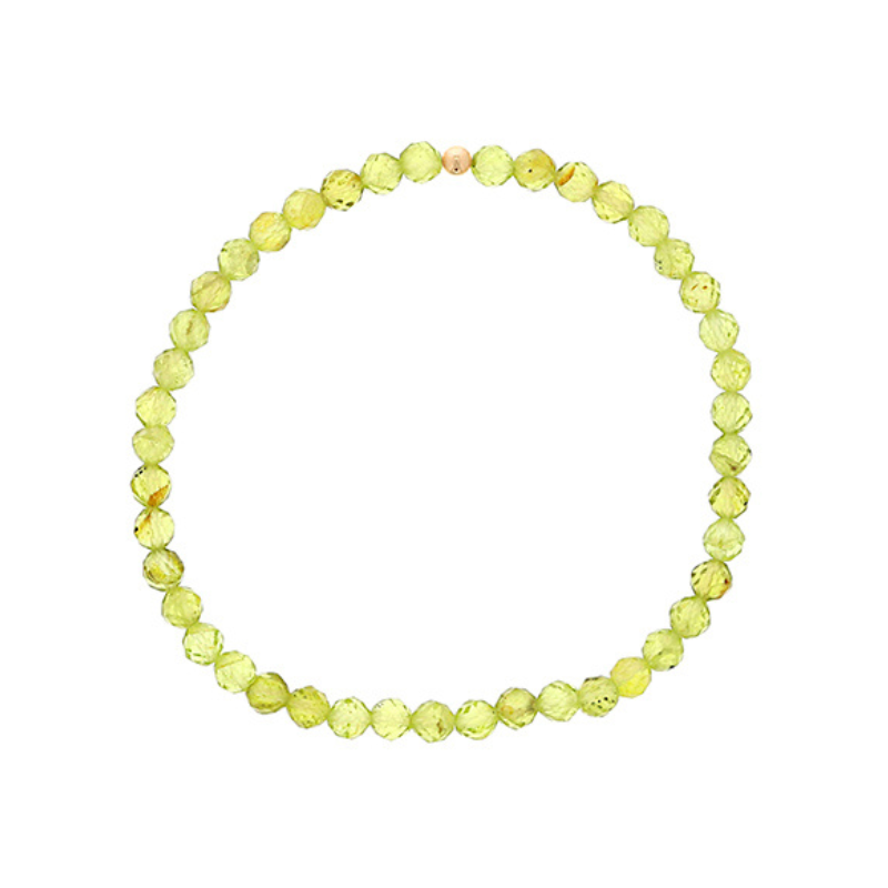 DEE BERKLEY Faceted Peridot Beaded Stretch Bracelet