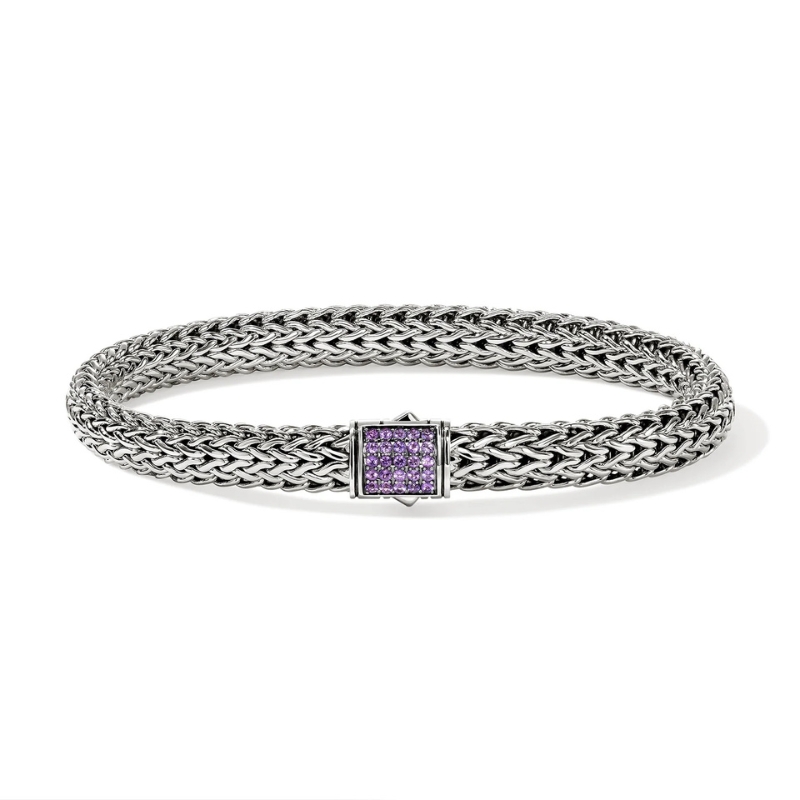 JOHN HARDY Sterling Silver Icon Amethyst Bracelet