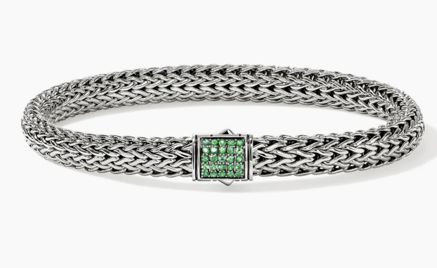 JOHN HARDY Sterling Silver Icon Bracelet - Emerald Clasp