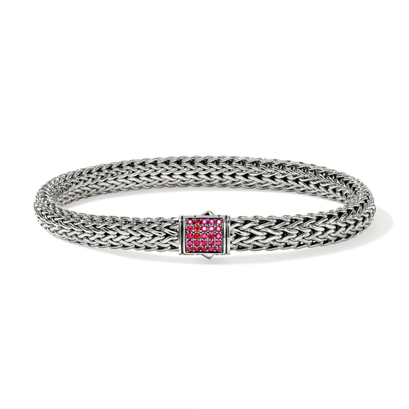 JOHN HARDY Sterling Silver Icon Bracelet - Ruby Clasp